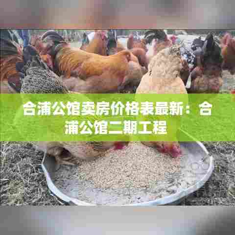 合浦公馆卖房价格表最新：合浦公馆二期工程 