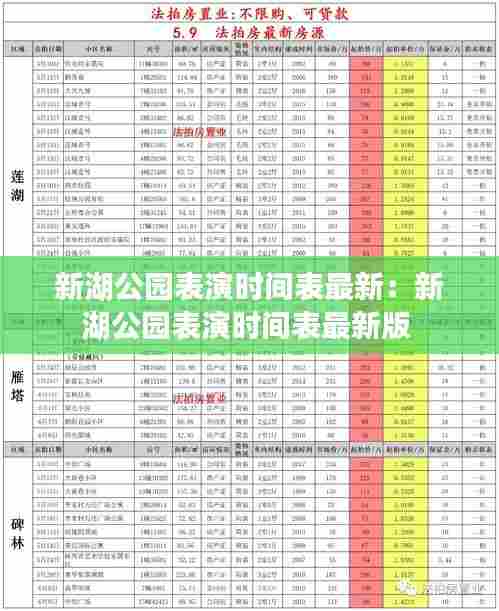 新湖公园表演时间表最新:新湖公园表演时间表最新版