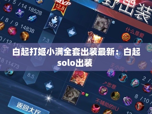 白起打姬小满全套出装最新：白起solo出装 