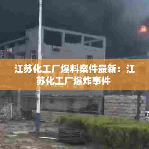 江苏化工厂爆料案件最新：江苏化工厂爆炸事件 