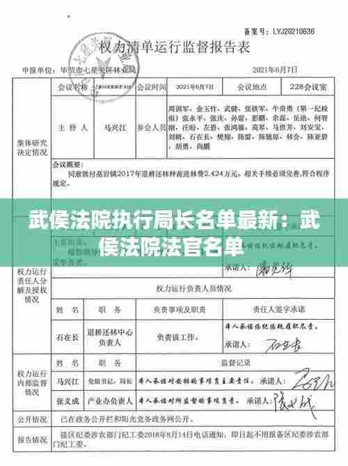 武侯法院执行局长名单最新：武侯法院法官名单 