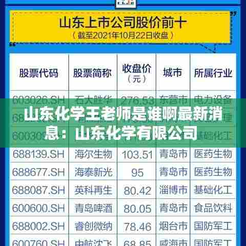 山东化学王老师是谁啊最新消息：山东化学有限公司 