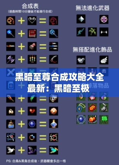 黑暗至尊合成攻略大全最新:黑暗至极
