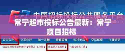 常宁超市投标公告最新：常宁项目招标 