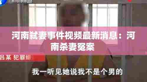 河南弑妻事件视频最新消息：河南杀妻冤案 