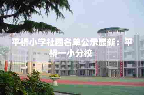 平桥小学社团名单公示最新:平桥一小分校