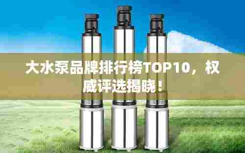 大水泵品牌排行榜TOP10,权威评选揭晓!