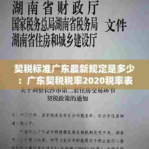契税标准广东最新规定是多少:广东契税税率2020税率表