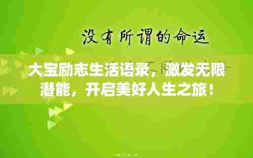大宝励志生活语录,激发无限潜能,开启美好人生之旅!