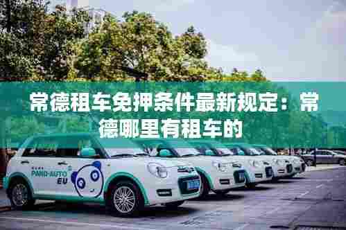 常德租车免押条件最新规定:常德哪里有租车的
