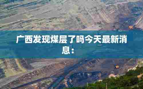 广西发现煤层了吗今天最新消息： 