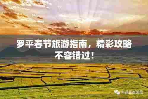 罗平春节旅游指南,精彩攻略不容错过!