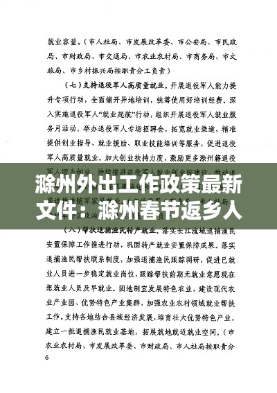 滁州外出工作政策最新文件:滁州春节返乡人员最新规定