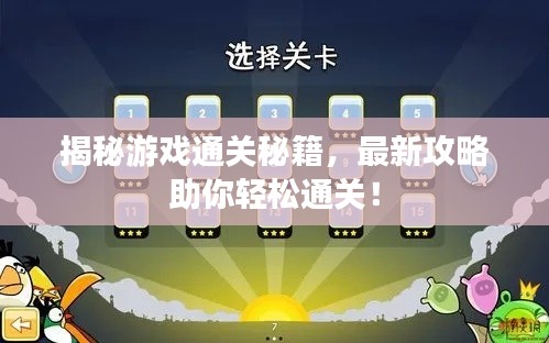 揭秘游戏通关秘籍,最新攻略助你轻松通关!