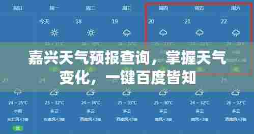 嘉兴天气预报查询,掌握天气变化,一键百度皆知