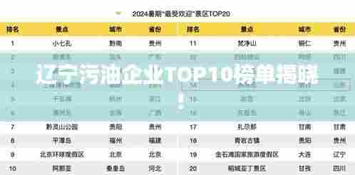 辽宁污油企业TOP10榜单揭晓!