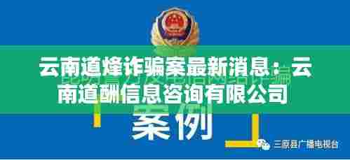 云南道烽诈骗案最新消息：云南道酬信息咨询有限公司 