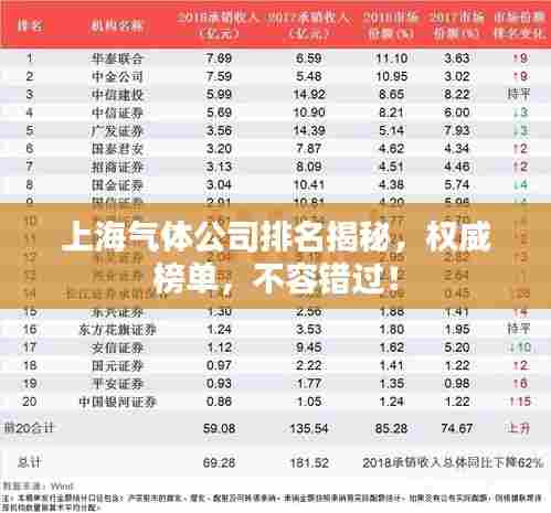 上海气体公司排名揭秘,权威榜单,不容错过!
