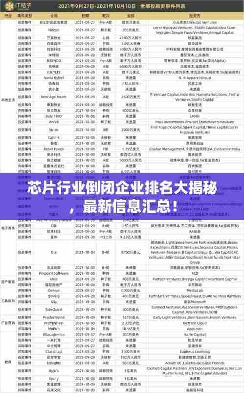 芯片行业倒闭企业排名大揭秘，最新信息汇总！