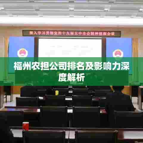 福州农担公司排名及影响力深度解析