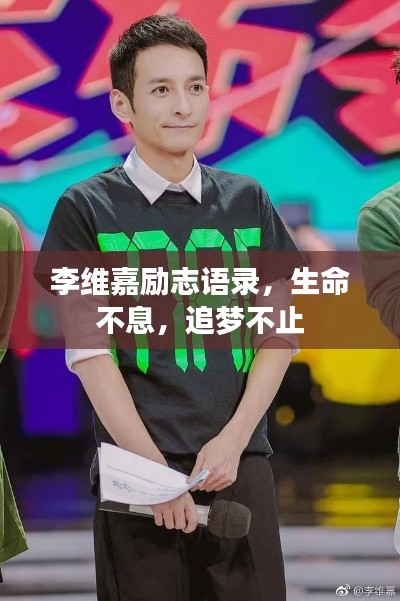 李维嘉励志语录,生命不息,追梦不止