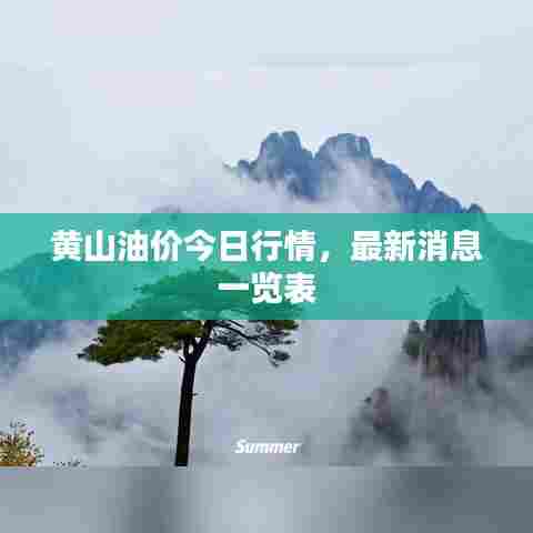 黄山油价今日行情,最新消息一览表
