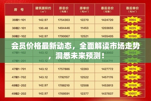 会员价格最新动态,全面解读市场走势,洞悉未来预测!