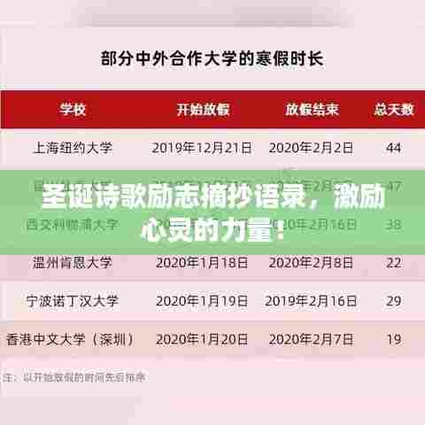 圣诞诗歌励志摘抄语录,激励心灵的力量!