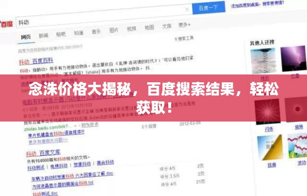 念洙价格大揭秘,百度搜索结果,轻松获取!