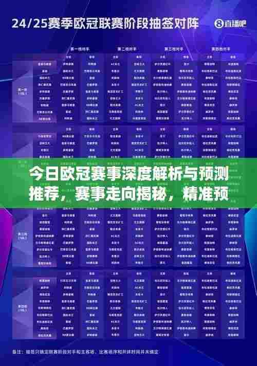今日欧冠赛事深度解析与预测推荐,赛事走向揭秘,精准预测不容错过!