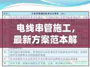 电线串管施工，最新方案范本解析