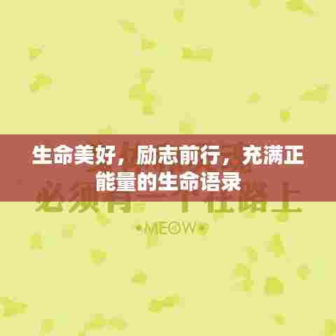 生命美好,励志前行,充满正能量的生命语录