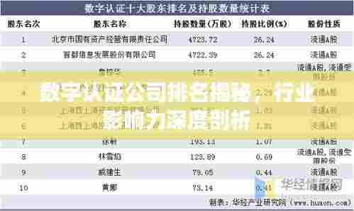 数字认证公司排名揭秘,行业影响力深度剖析