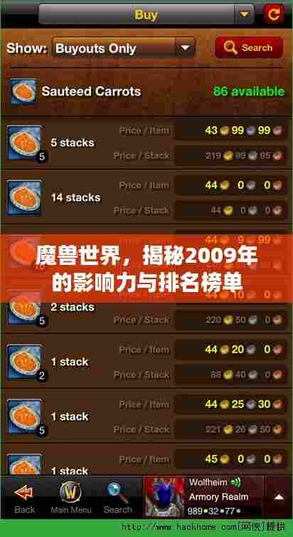魔兽世界，揭秘2009年的影响力与排名榜单