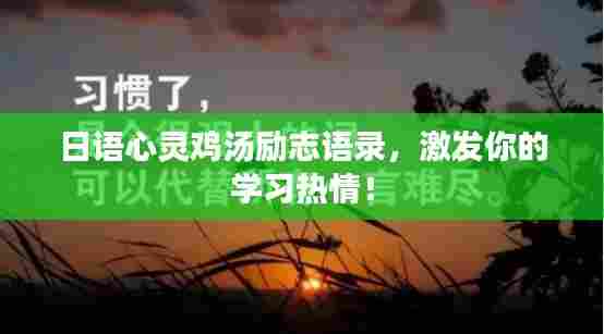 日语心灵鸡汤励志语录,激发你的学习热情!