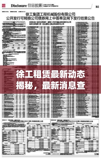 徐工租赁最新动态揭秘,最新消息查询报告!