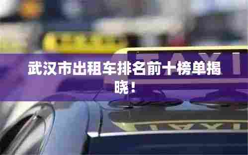 武汉市出租车排名前十榜单揭晓！