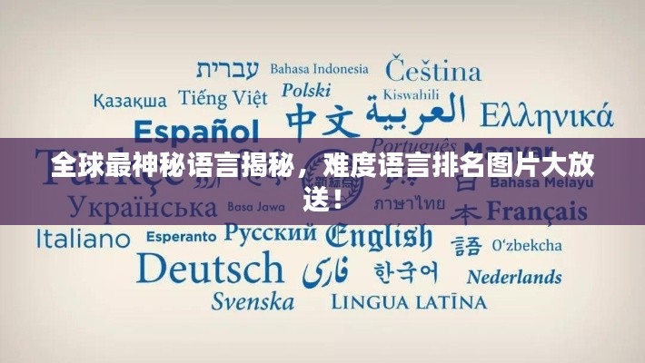 全球最神秘语言揭秘,难度语言排名图片大放送!