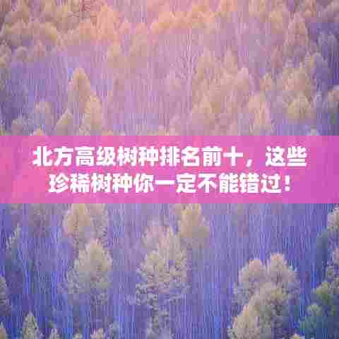 北方高级树种排名前十,这些珍稀树种你一定不能错过!