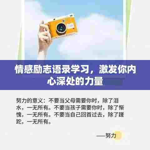 情感励志语录学习,激发你内心深处的力量