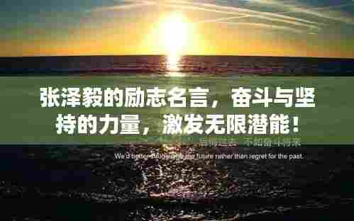 张泽毅的励志名言,奋斗与坚持的力量,激发无限潜能!