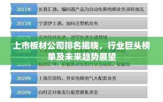 上市板材公司排名揭晓,行业巨头榜单及未来趋势展望