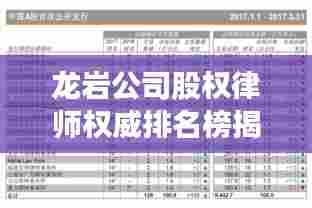 龙岩公司股权律师权威排名榜揭晓,专业法律服务引领行业新标杆