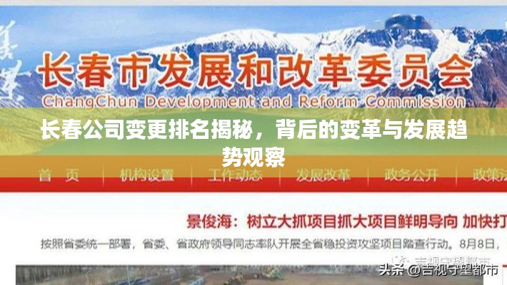 长春公司变更排名揭秘,背后的变革与发展趋势观察