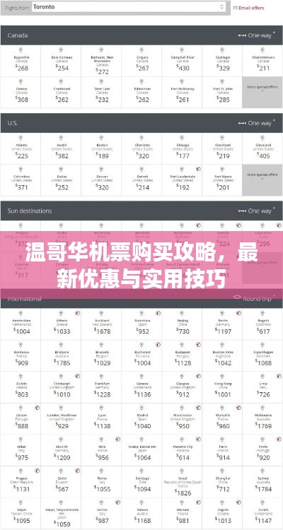 温哥华机票购买攻略,最新优惠与实用技巧