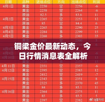 铜梁金价最新动态,今日行情消息表全解析