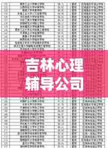 吉林心理辅导公司排名揭晓,专业机构的重要性与影响力