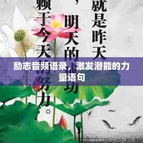 励志音频语录,激发潜能的力量语句