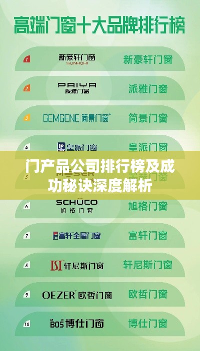 门产品公司排行榜及成功秘诀深度解析