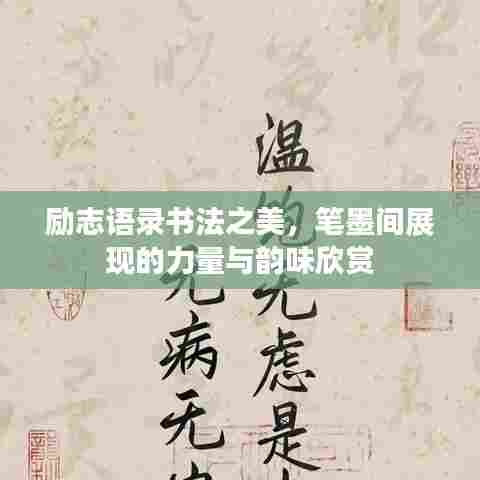 励志语录书法之美,笔墨间展现的力量与韵味欣赏